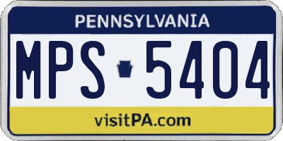 PA license plate MPS5404
