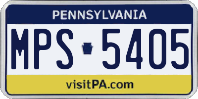 PA license plate MPS5405
