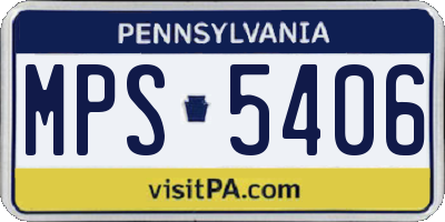 PA license plate MPS5406