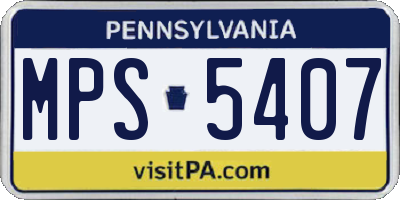 PA license plate MPS5407