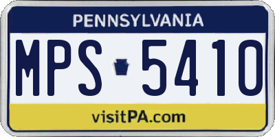 PA license plate MPS5410