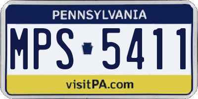 PA license plate MPS5411