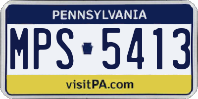 PA license plate MPS5413