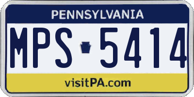 PA license plate MPS5414
