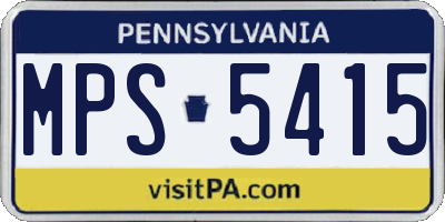 PA license plate MPS5415