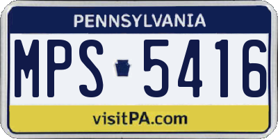 PA license plate MPS5416