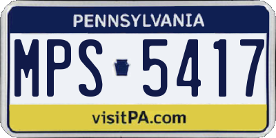 PA license plate MPS5417