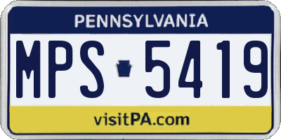 PA license plate MPS5419