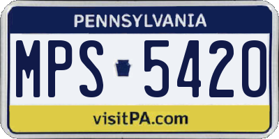PA license plate MPS5420