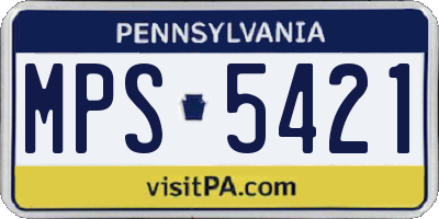 PA license plate MPS5421
