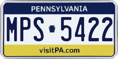 PA license plate MPS5422