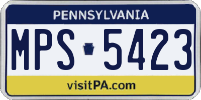 PA license plate MPS5423