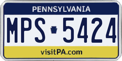 PA license plate MPS5424