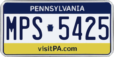 PA license plate MPS5425
