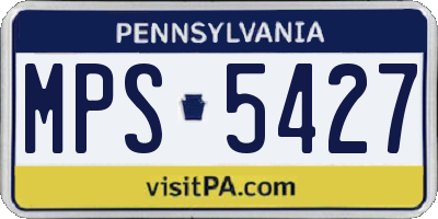 PA license plate MPS5427