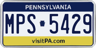 PA license plate MPS5429