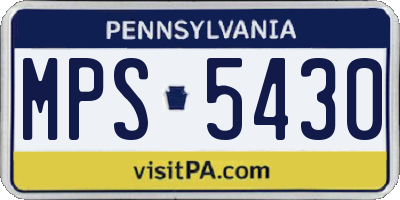PA license plate MPS5430