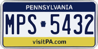 PA license plate MPS5432