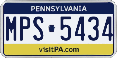 PA license plate MPS5434
