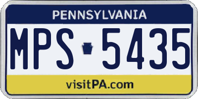 PA license plate MPS5435