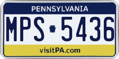 PA license plate MPS5436