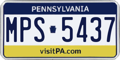 PA license plate MPS5437