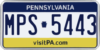 PA license plate MPS5443