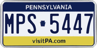 PA license plate MPS5447