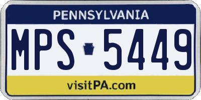 PA license plate MPS5449