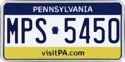 PA license plate MPS5450