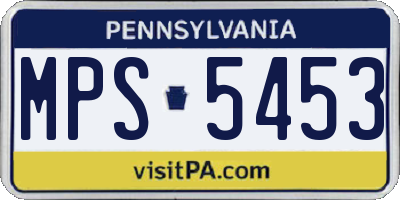 PA license plate MPS5453