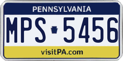PA license plate MPS5456