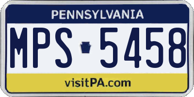 PA license plate MPS5458