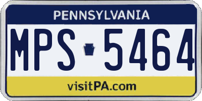 PA license plate MPS5464