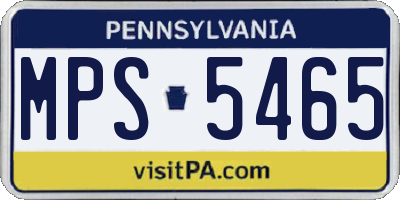 PA license plate MPS5465
