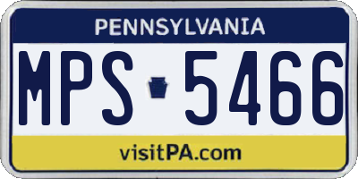 PA license plate MPS5466