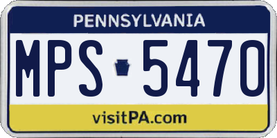 PA license plate MPS5470