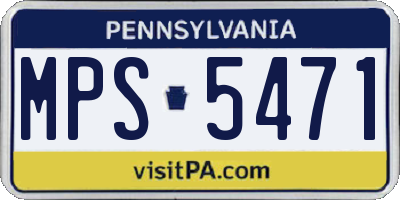 PA license plate MPS5471