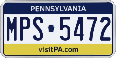PA license plate MPS5472