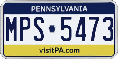 PA license plate MPS5473