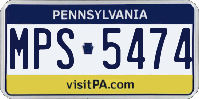 PA license plate MPS5474