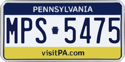 PA license plate MPS5475