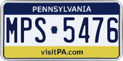 PA license plate MPS5476