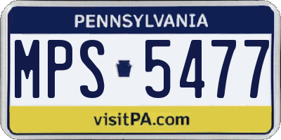 PA license plate MPS5477