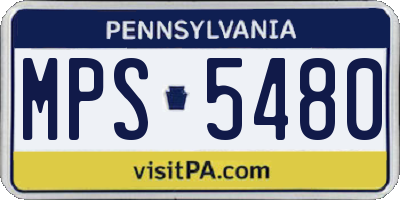 PA license plate MPS5480