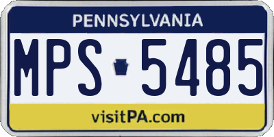 PA license plate MPS5485