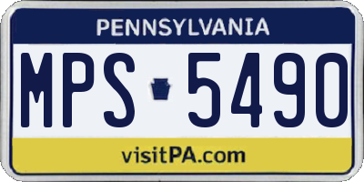 PA license plate MPS5490