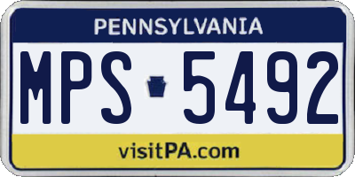 PA license plate MPS5492