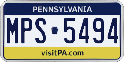 PA license plate MPS5494