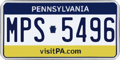 PA license plate MPS5496